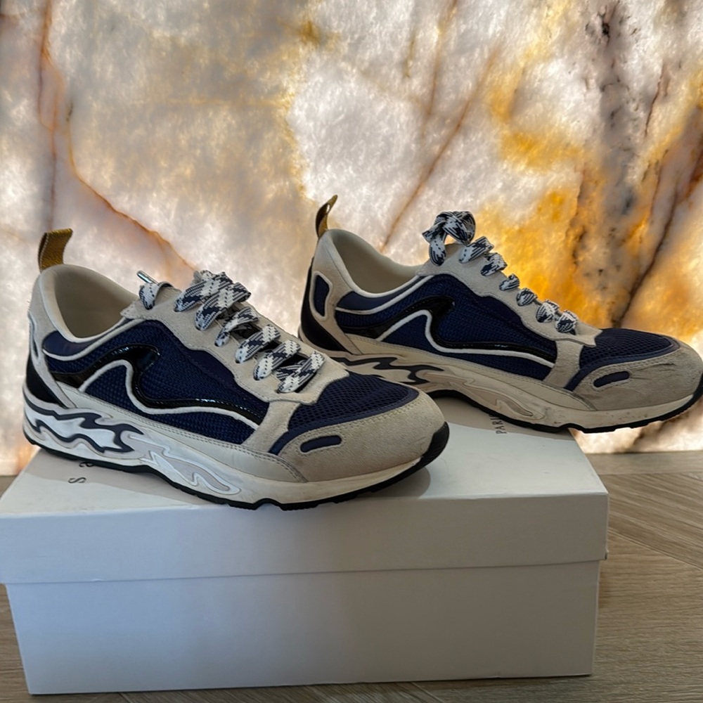 SANDRO FLAME SNEAKERS DARK NAVY AND WHITE SIZE EU 40